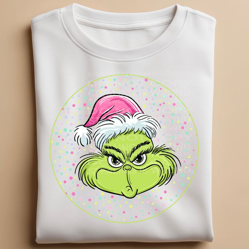 Grinch polka dot  png file for sublimation and dtf shirts. Digital download only.