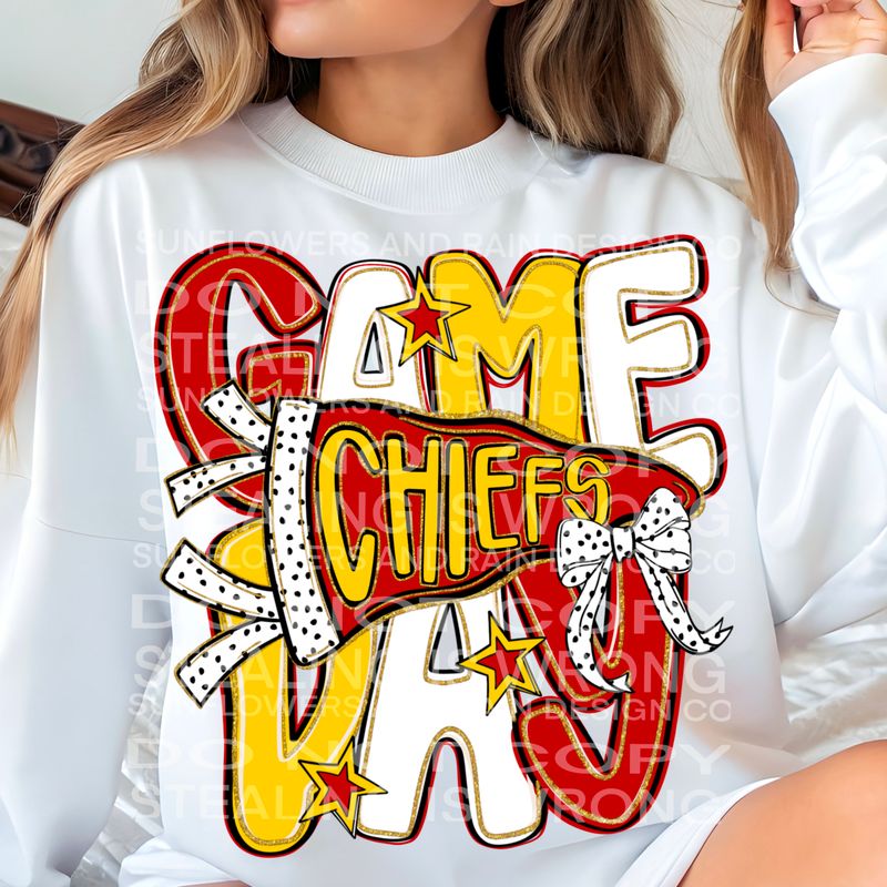 Chiefs game day png file for sublimation and dtf shirts. Digital download only.
