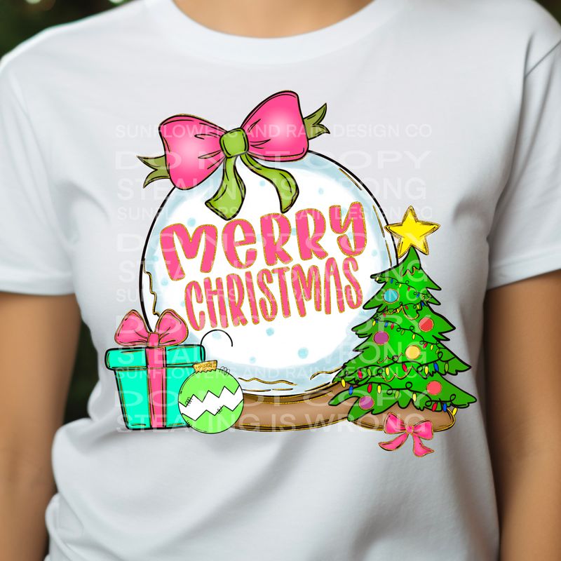 Merry Christmas snow globe png file for sublimation and dtf shirts. Digital download only.