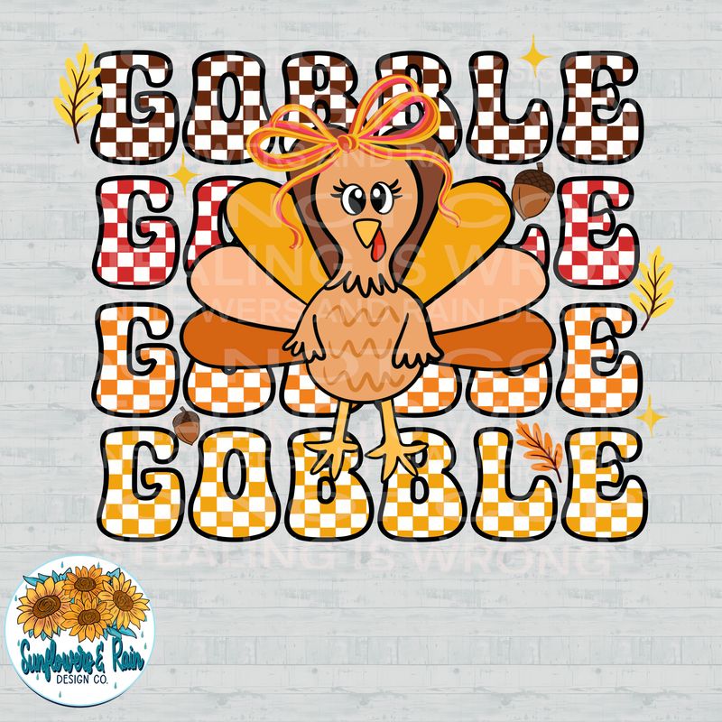 Gobble turkey  png file for sublimation and dtf shirts. Digital download only.
