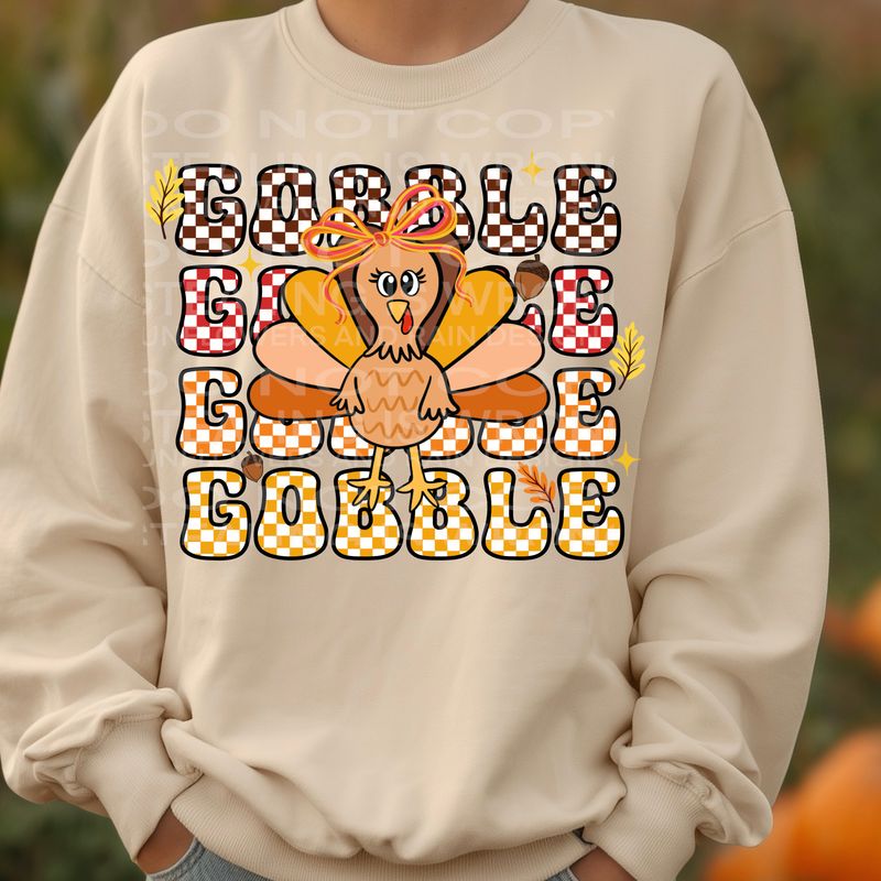 Gobble turkey  png file for sublimation and dtf shirts. Digital download only.