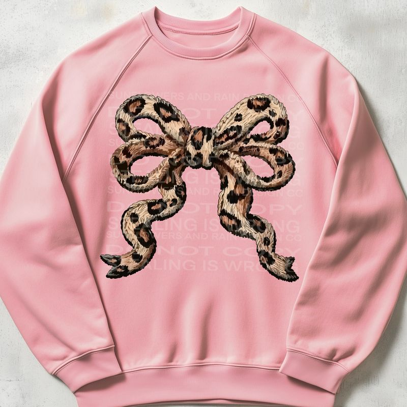 Leopard print preppy bow  png file for sublimation and dtf shirts. Digital download only.