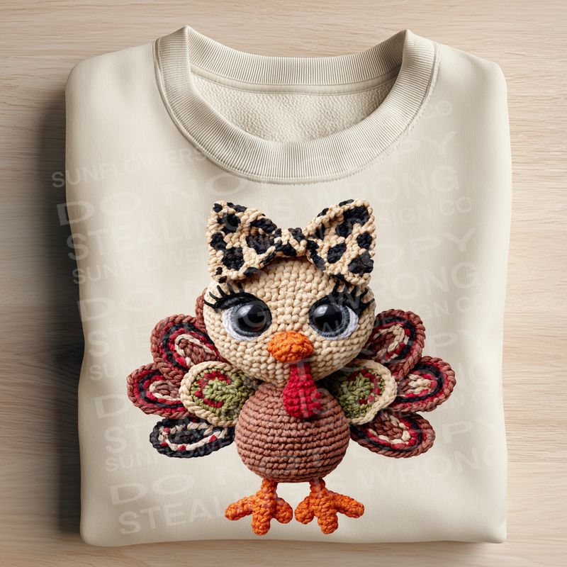 Faux yarn turkey bow png file for sublimation and dtf shirts. Digital download only.