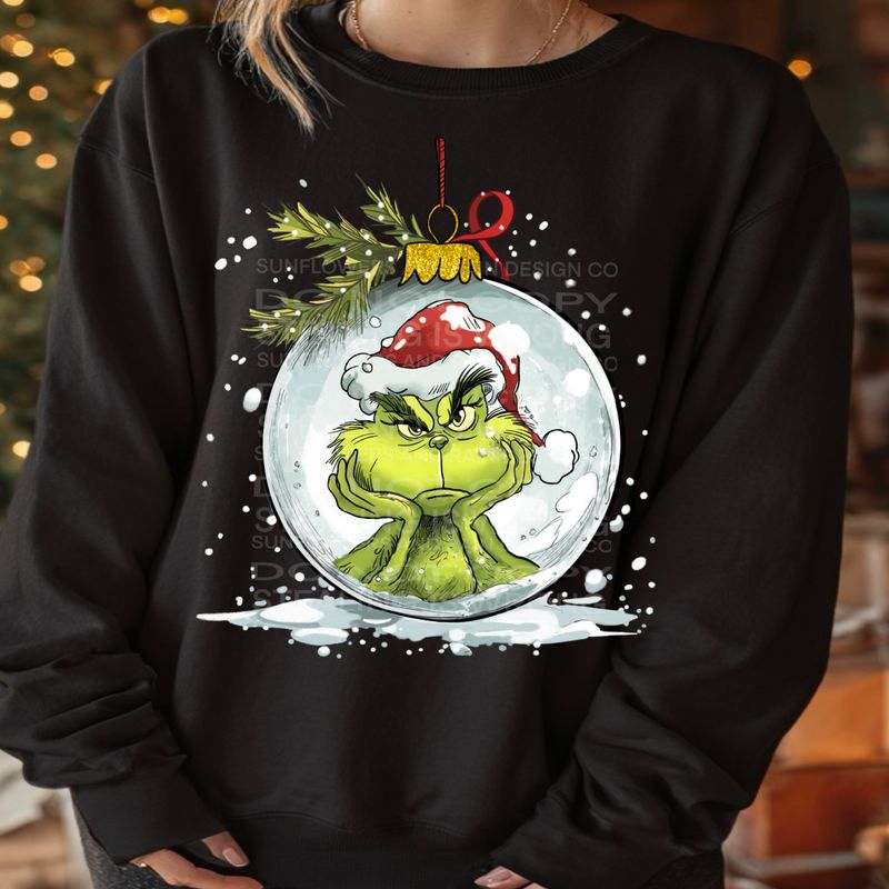 Grinch ornament  png file for sublimation and dtf shirts. Digital download only.