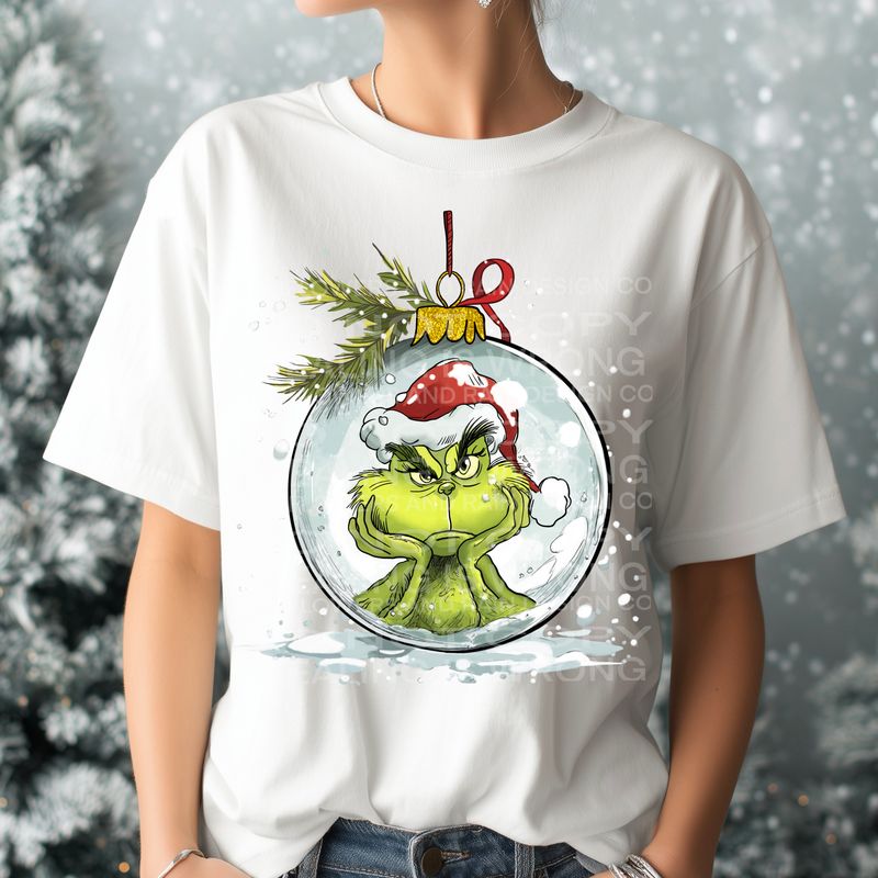 Grinch ornament  png file for sublimation and dtf shirts. Digital download only.