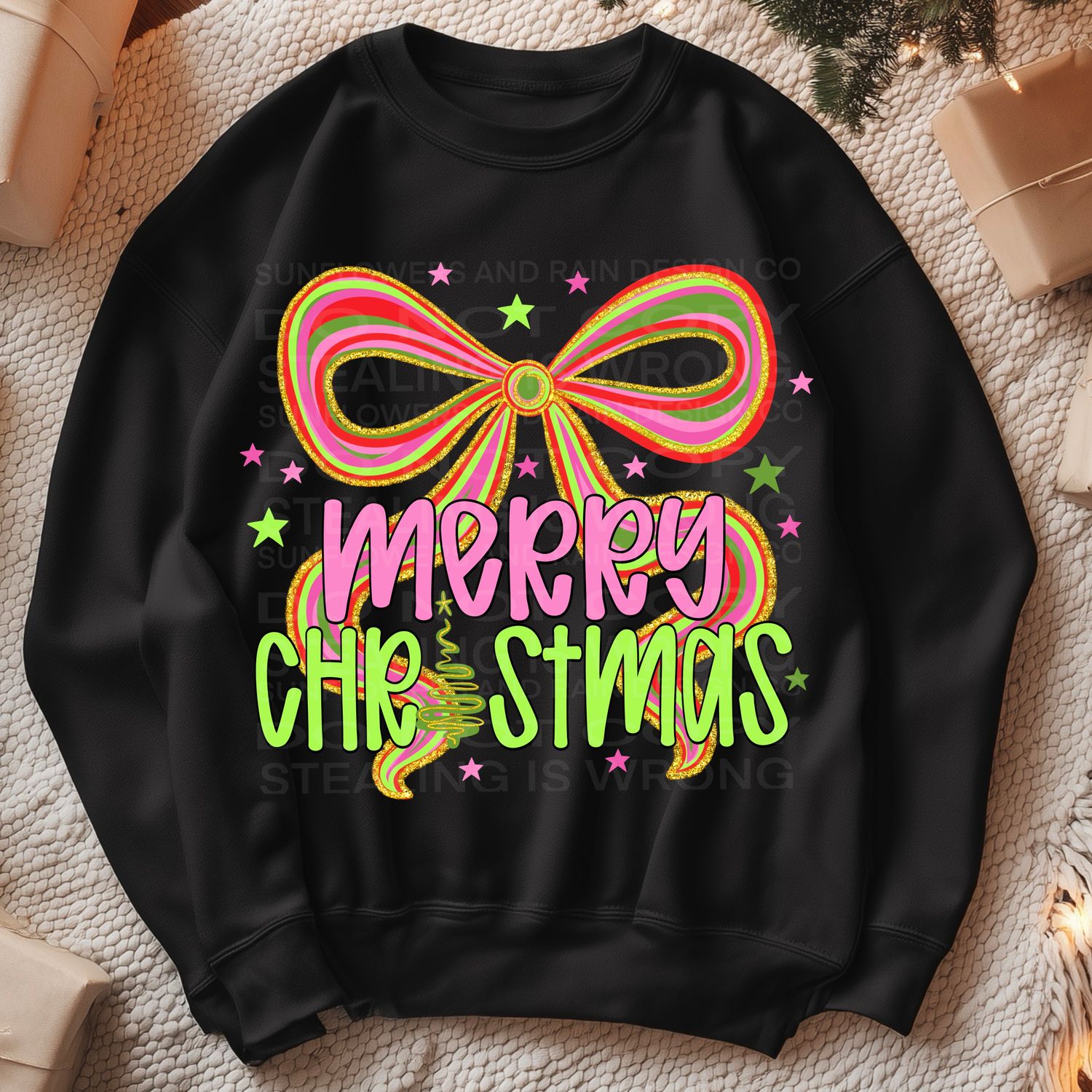 Merry Christmas bow png file for sublimation and dtf shirts. Digital download only.