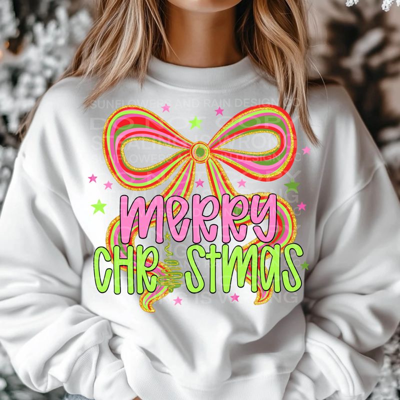 Merry Christmas bow png file for sublimation and dtf shirts. Digital download only.