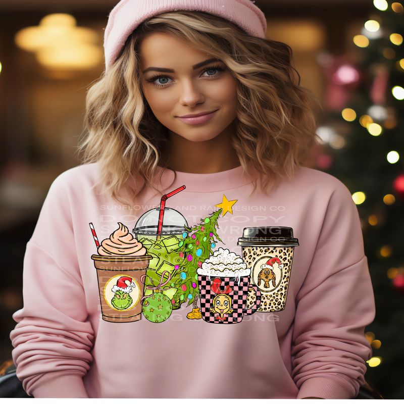 Christmas coffee png file for sublimation and dtf shirts. Digital download only.