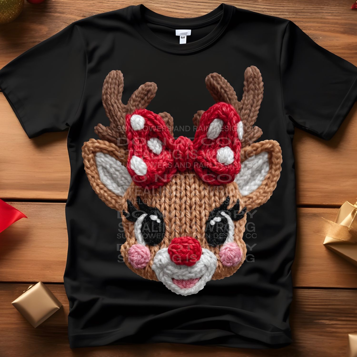 Yarn Reindeer png file for sublimation and dtf shirts. Digital download only.