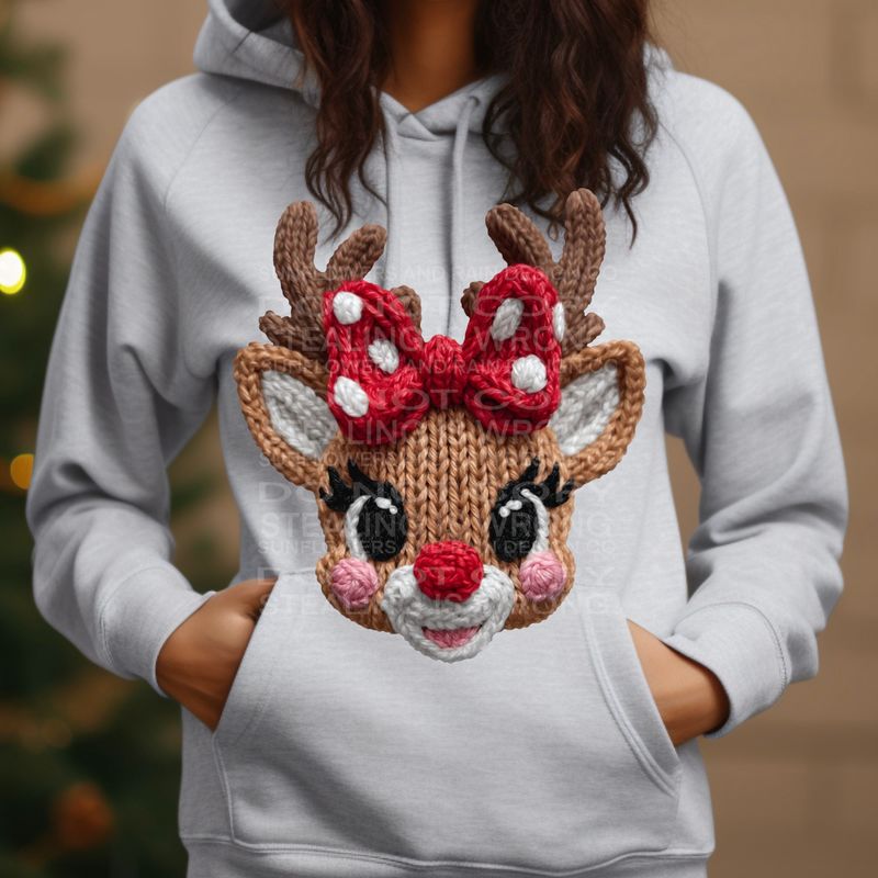 Yarn Reindeer png file for sublimation and dtf shirts. Digital download only.