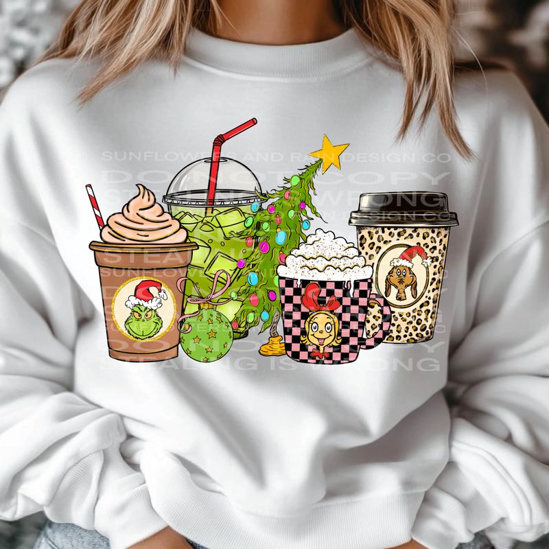 Christmas coffee png file for sublimation and dtf shirts. Digital download only.