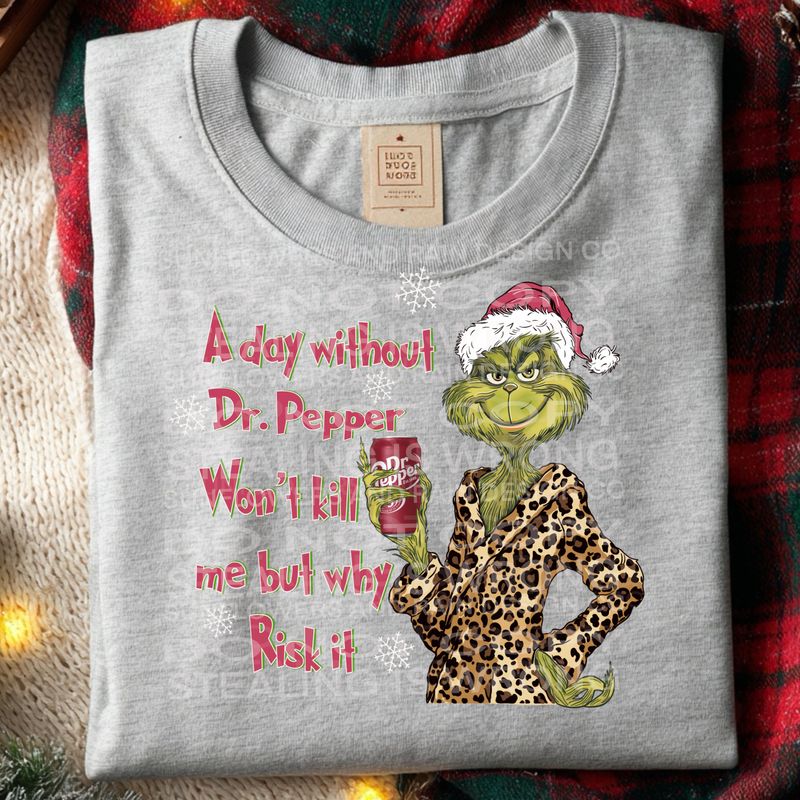 Grinch Dr. Pepper png file for sublimation and dtf shirts. Digital download only.