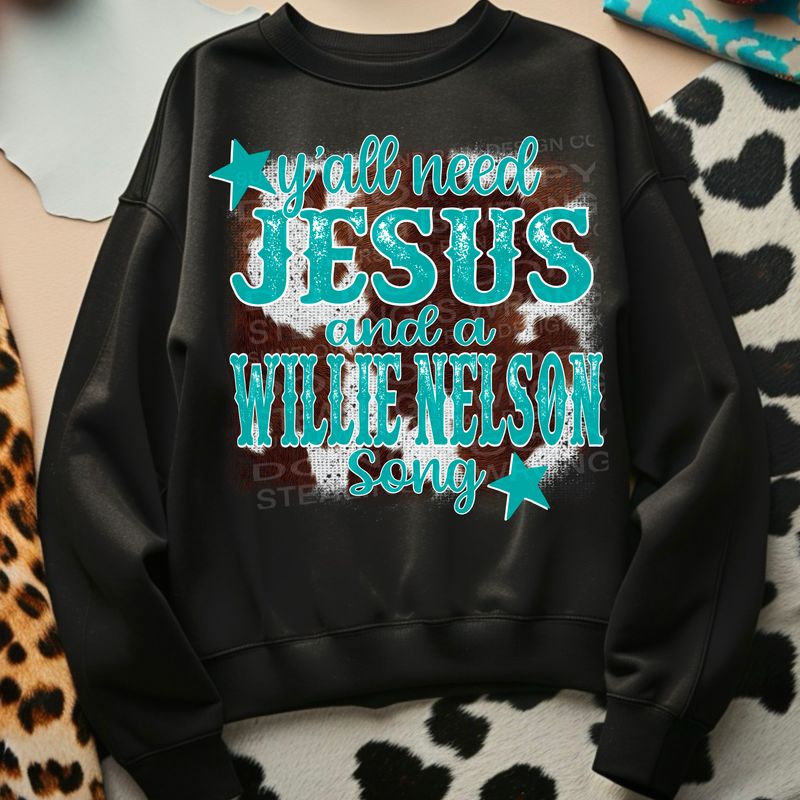 Jesus and Willie png file for sublimation and dtf shirts. Digital download only.