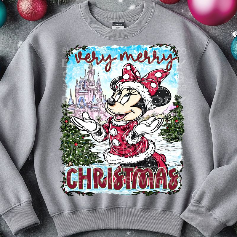 Minnie Christmas png file for sublimation and dtf shirts. Digital download only.