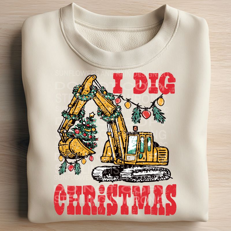 I dig Christmas png file for sublimation and dtf shirts. Digital download only.
