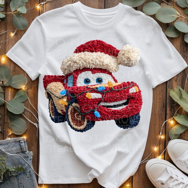 Lighting McQueen  yarn png file for sublimation and dtf shirts. Digital download only.