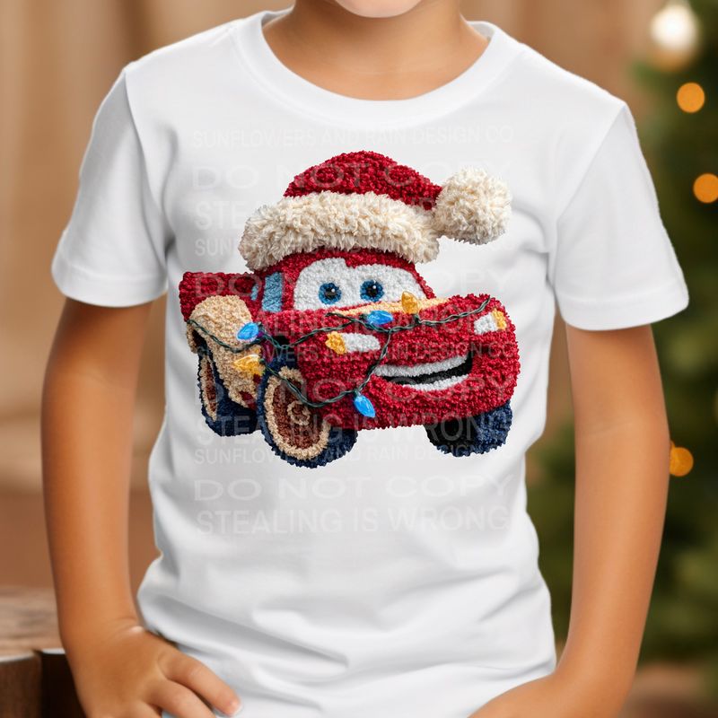 Lighting McQueen  yarn png file for sublimation and dtf shirts. Digital download only.