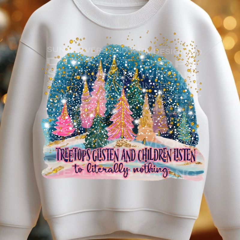 Children listen to nothing png file for sublimation and dtf shirts. Digital download only.