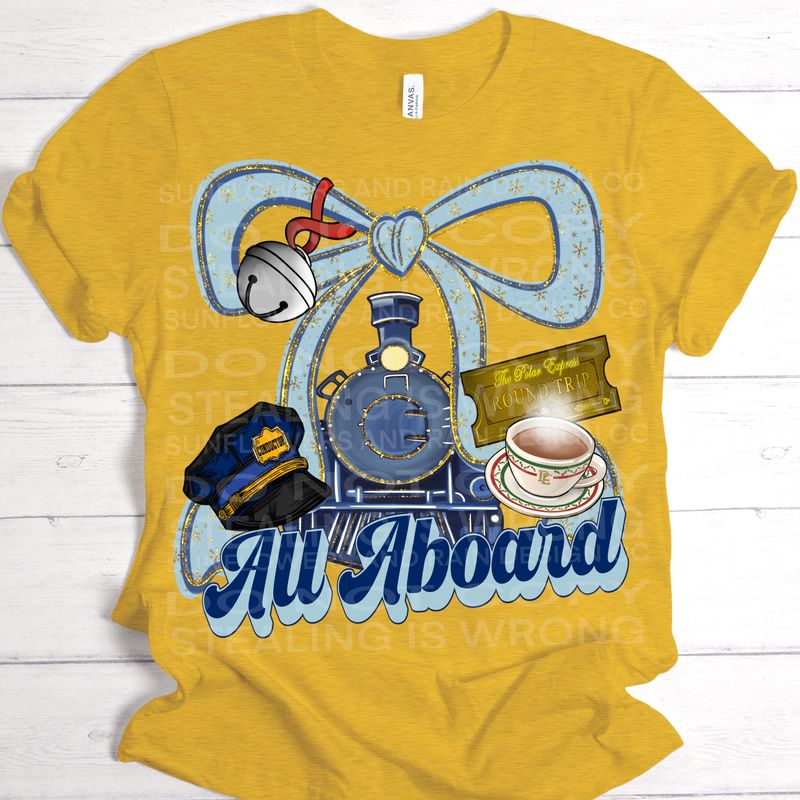 Polar Express all aboard png file for sublimation and dtf shirts. Digital download only.