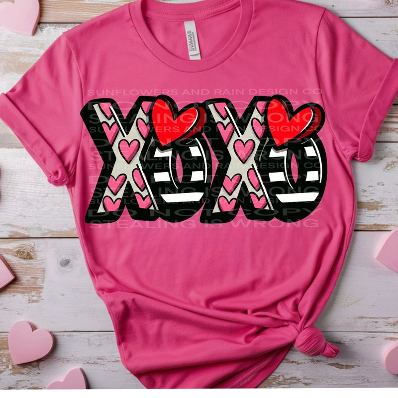 XOXO png file for sublimation and dtf shirts. Digital download only.