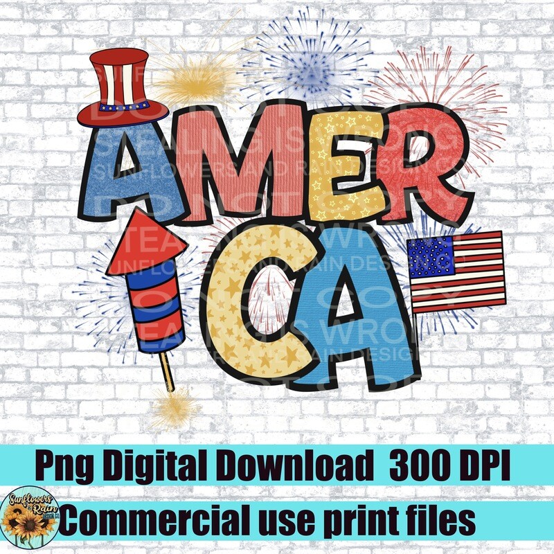 America  png file for sublimation or Dtf. Digital download only
