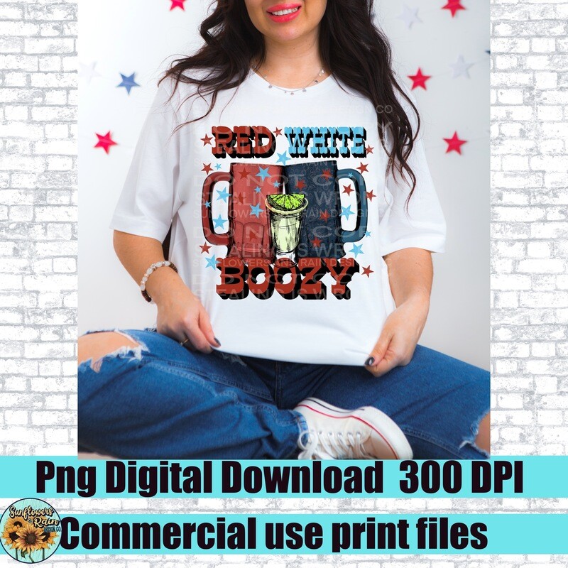 Red white and boozy png file included  digital download, Sublimation design.