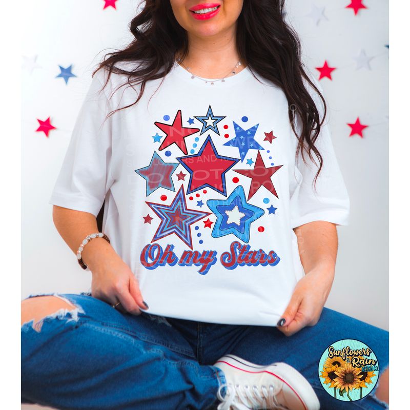 Oh my stars , red, white and blue png file included digital download, Sublimation design.
