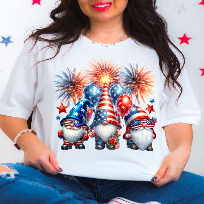 4th of July gnomes, Independence Day, red, white and blue png file included digital download, Sublimation design.