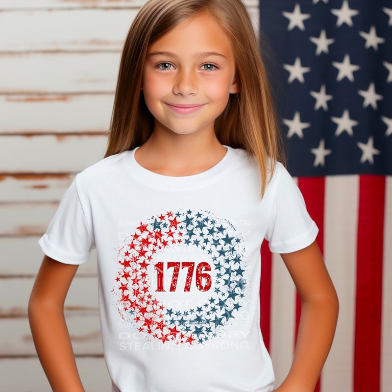 1776 PNG file for sublimation or DTF T-shirts. Digital download only.