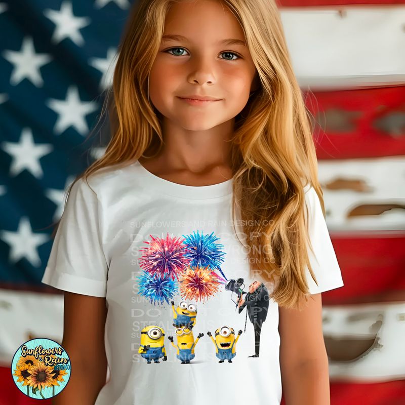 4 th of July minion's PNG file for sublimation or DTF T-shirts. Digital download only.