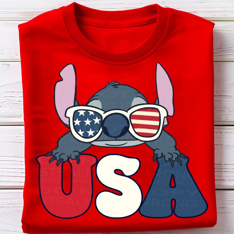 Stitch USA file for sublimation and dtf shirts. Digital download only.