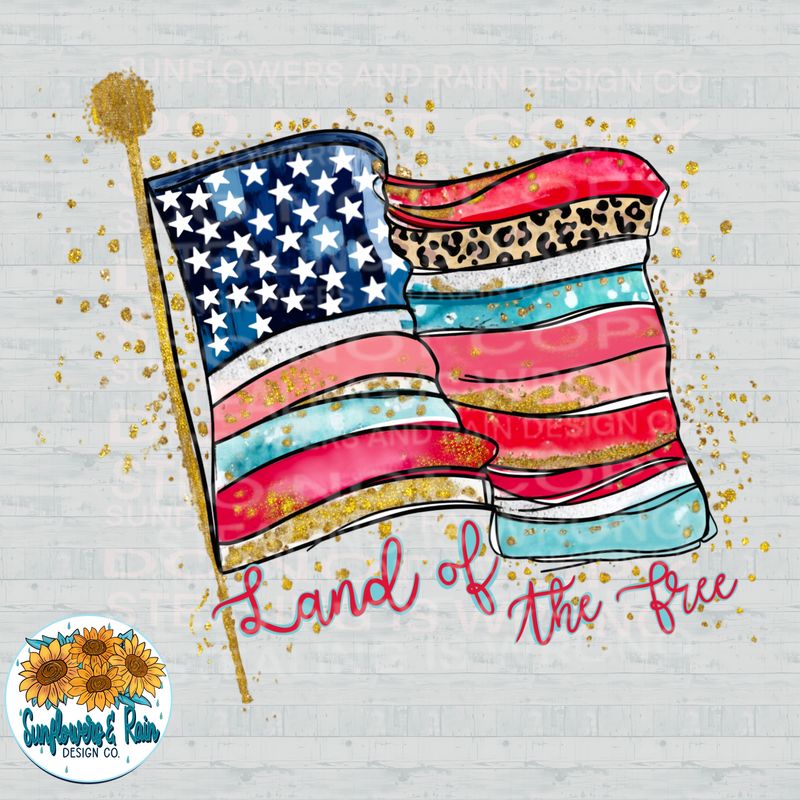 Land of the free png file for sublimation and dtf shirts. Digital download only.