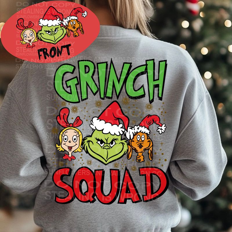 Grinch Squad png  file for sublimation and dtf shirts. Digital download only.