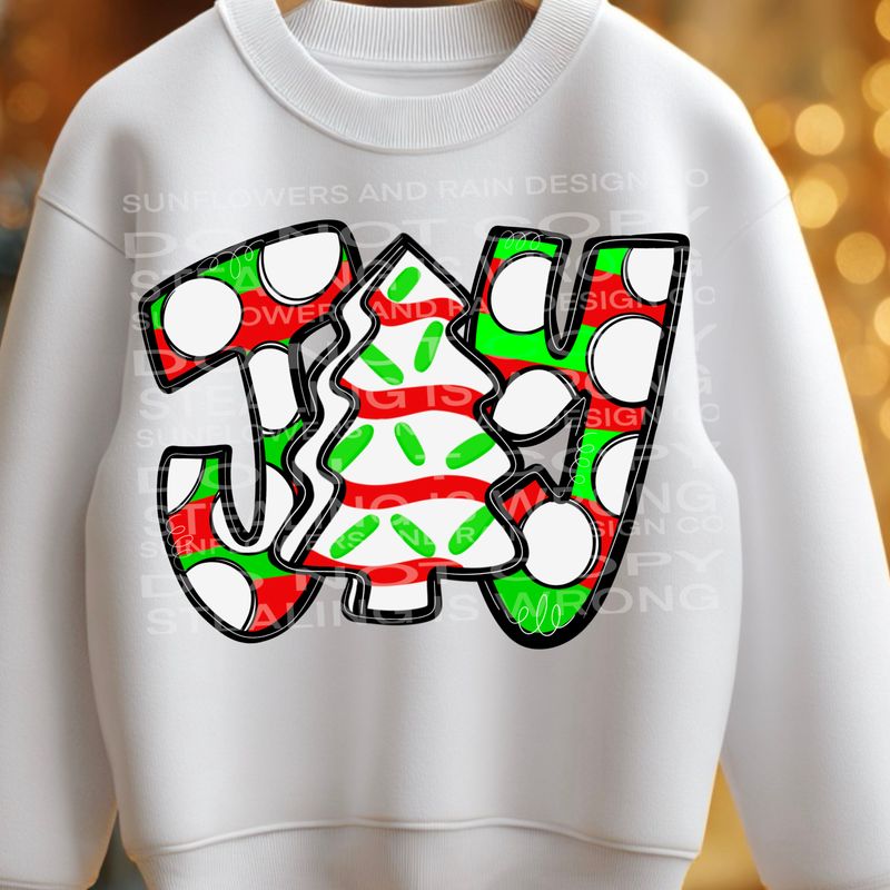 Christmas tree cake joy file for sublimation and dtf shirts. Digital download only.