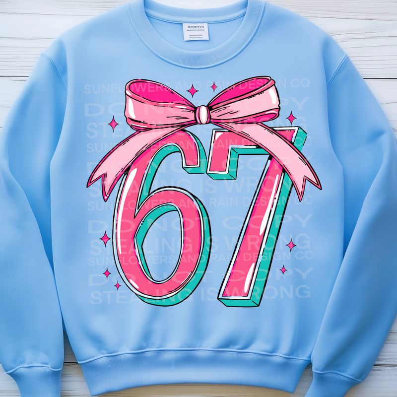 67 pink bow png file for sublimation and dtf shirts. Digital download only.