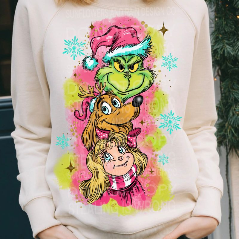 Grinch , Max and Cindy png file for sublimation and dtf shirts. Digital download only.