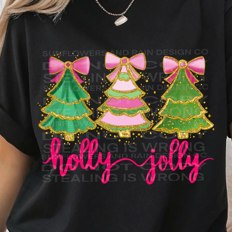 Holly Jolly png  file for sublimation and dtf shirts. Digital download only.
