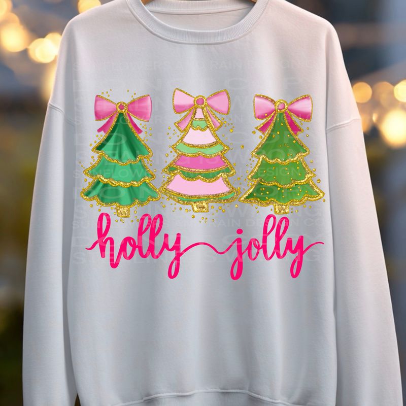 Holly Jolly png  file for sublimation and dtf shirts. Digital download only.
