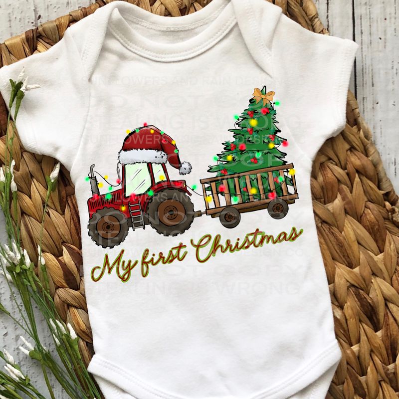 Merry Christmas tractor png file for sublimation and dtf shirts. Digital download only.