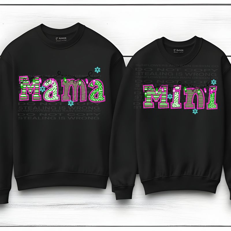 Mama and mini holidays png  file for sublimation and dtf shirts. Digital download only.