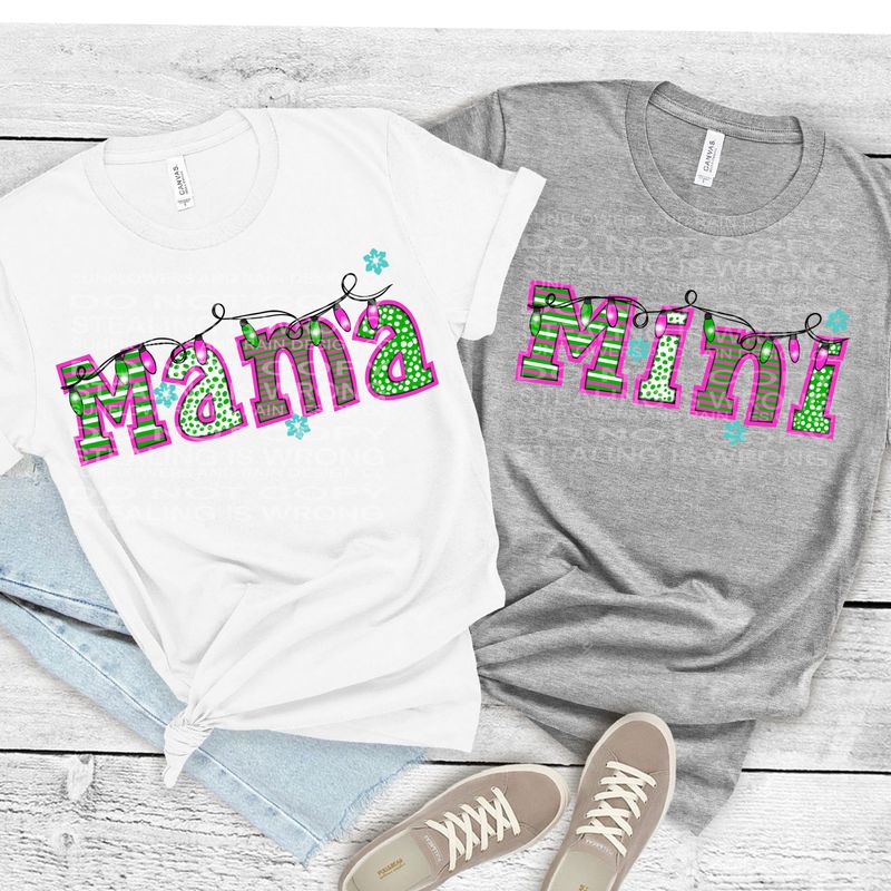 Mama and mini holidays png  file for sublimation and dtf shirts. Digital download only.