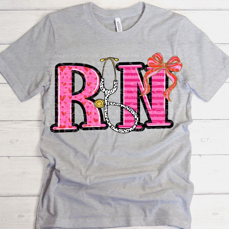 RN valentines png file for sublimation and dtf shirts. Digital download only.