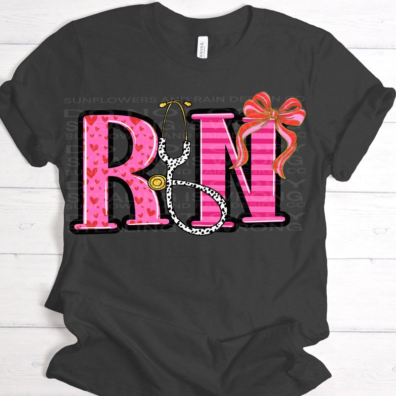 RN valentines png file for sublimation and dtf shirts. Digital download only.