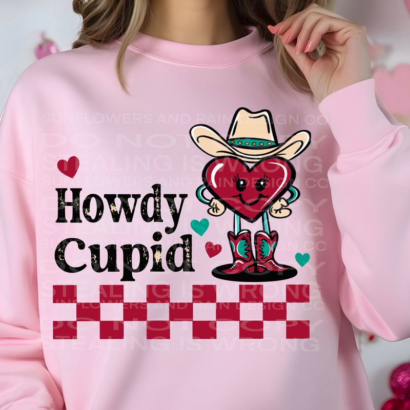 Howdy Cupid  png file for sublimation and dtf shirts. Digital download only.