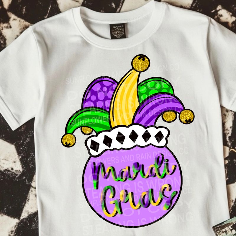 Mardi Gras png file for sublimation and dtf shirts. Digital download only.