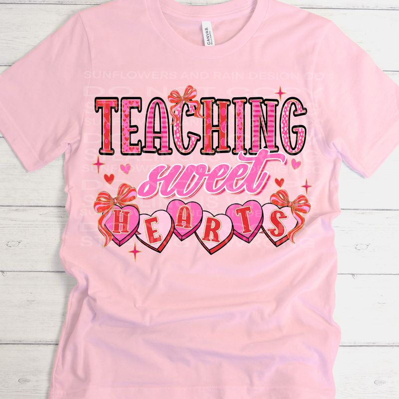 Teaching sweethearts png file for sublimation and dtf shirts. Digital download only.