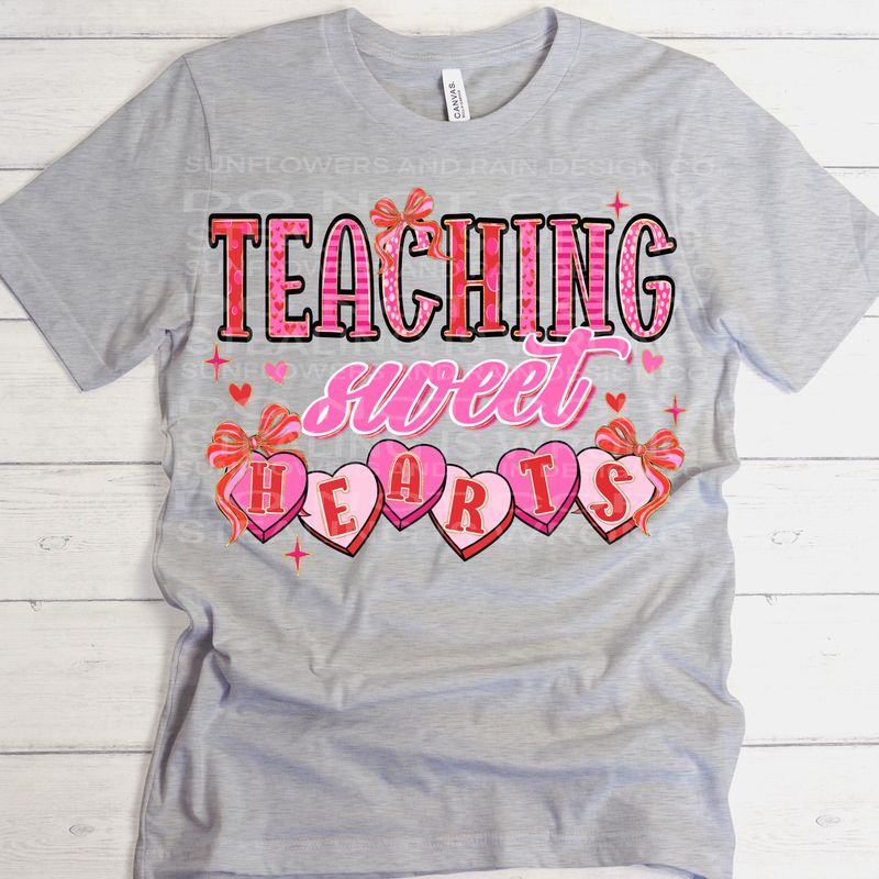 Teaching sweethearts png file for sublimation and dtf shirts. Digital download only.