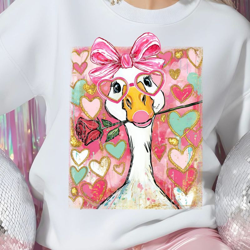 Goose valentines png file for sublimation and dtf shirts. Digital download only.