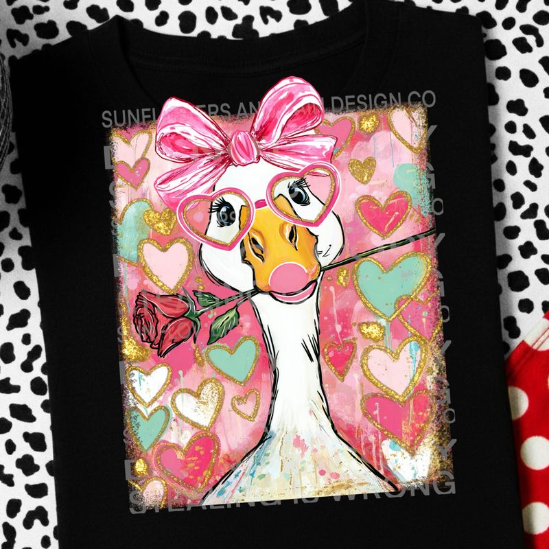 Goose valentines png file for sublimation and dtf shirts. Digital download only.