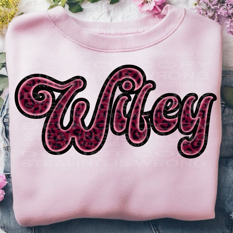 Wifey leopard  png file for sublimation and dtf shirts. Digital download only.